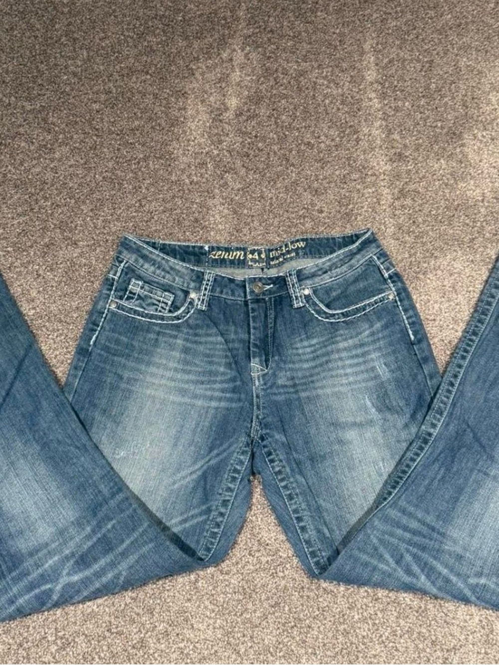Zenim Mid-Low Blue Denim Jeans